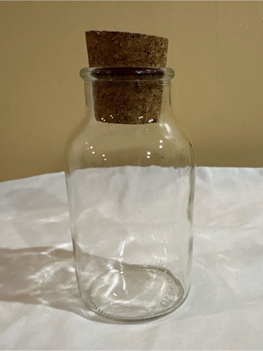 Clear Glass Bottle with Cork Stopper - Versatile Home Accent